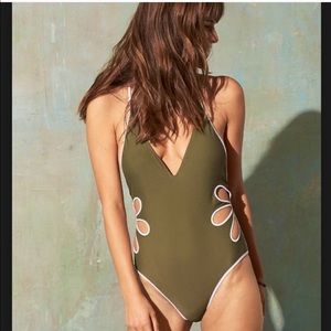 Olive Plunge One Piece